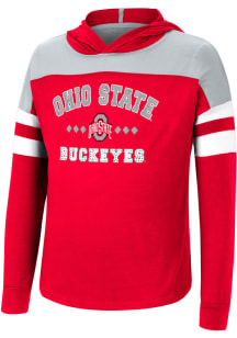 Colosseum Ohio State Buckeyes Girls Red Jolly Hooded Long Sleeve T-shirt