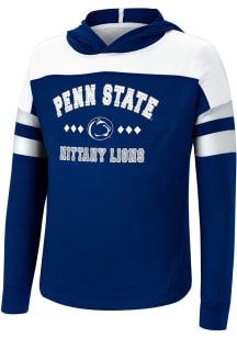 Girls Penn State Nittany Lions Navy Blue Colosseum Jolly Hooded Long Sleeve T-shirt