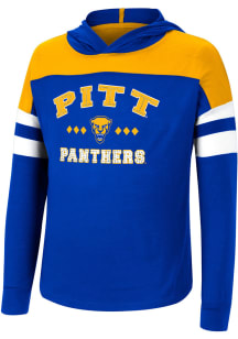 Colosseum Pitt Panthers Girls Blue Jolly Hooded Long Sleeve T-shirt