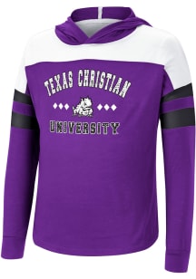 Colosseum TCU Horned Frogs Girls Purple Jolly Hooded Long Sleeve T-shirt