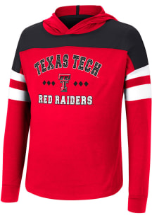 Colosseum Texas Tech Red Raiders Girls Red Jolly Hooded Long Sleeve T-shirt