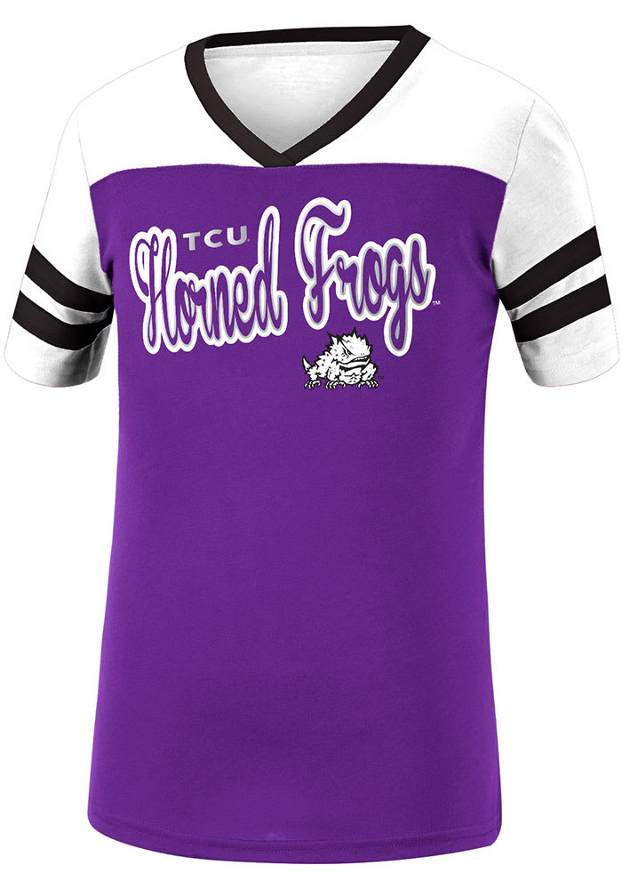 Colosseum TCU Horned Frogs Girls Purple Practically Perfect Short Sleeve Fashion T-Shirt