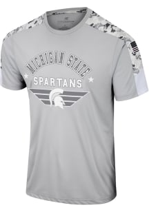 Colosseum Michigan State Spartans Grey Hatch Short Sleeve T Shirt