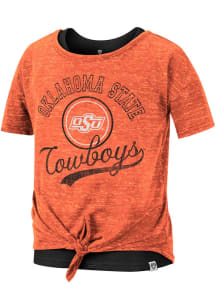 Colosseum Oklahoma State Cowboys Girls Orange Stroll 2 Layer Short Sleeve Fashion T-Shirt