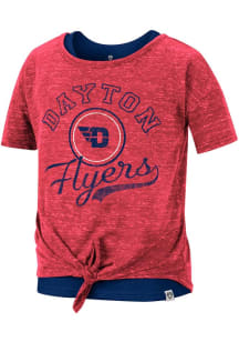 Colosseum Dayton Flyers Girls Red Stroll 2 Layer Short Sleeve Fashion T-Shirt