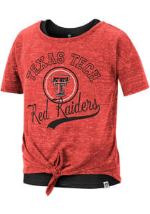 Colosseum Texas Tech Red Raiders Girls Red Stroll 2 Layer Short Sleeve Fashion T-Shirt