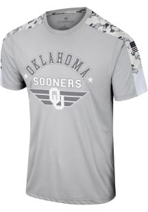 Colosseum Oklahoma Sooners Grey Hatch Short Sleeve T Shirt
