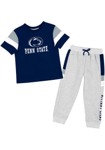 Toddler Penn State Nittany Lions Navy Blue Colosseum Horse Race Top and Bottom Set