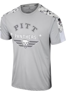 Colosseum Pitt Panthers Grey Hatch Short Sleeve T Shirt