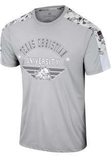 Colosseum TCU Horned Frogs Grey Hatch Short Sleeve T Shirt