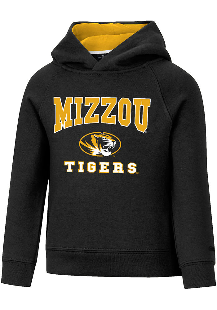 Colosseum Missouri Tigers Toddler Black Chimney Long Sleeve Hooded Sweatshirt