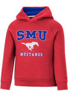 Colosseum SMU Mustangs Toddler Red Chimney Long Sleeve Hooded Sweatshirt