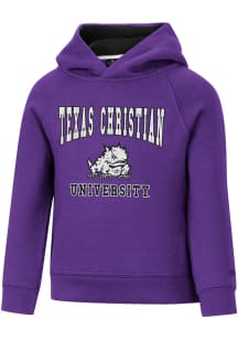 Colosseum TCU Horned Frogs Toddler Purple Chimney Long Sleeve Hooded Sweatshirt