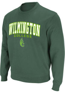 Colosseum Wilmington College Quakers Mens Green STADIUM Long Sleeve Crew Sweatshirt