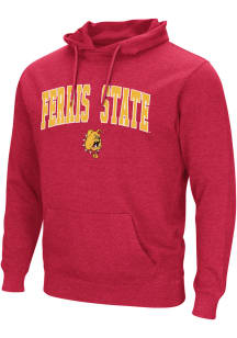 Colosseum Ferris State Bulldogs Mens Red CAMPUS Long Sleeve Hoodie