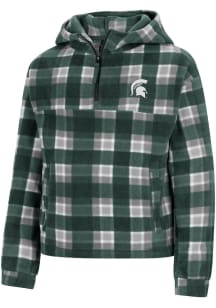 Colosseum Michigan State Spartans Girls Green Floofloovers LS Tops 1/4 Zip