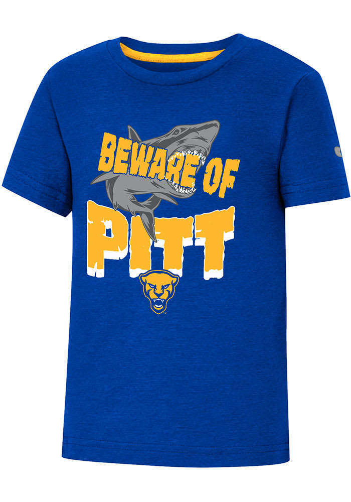 Colosseum Pitt Panthers Toddler Blue Shark Short Sleeve T-Shirt