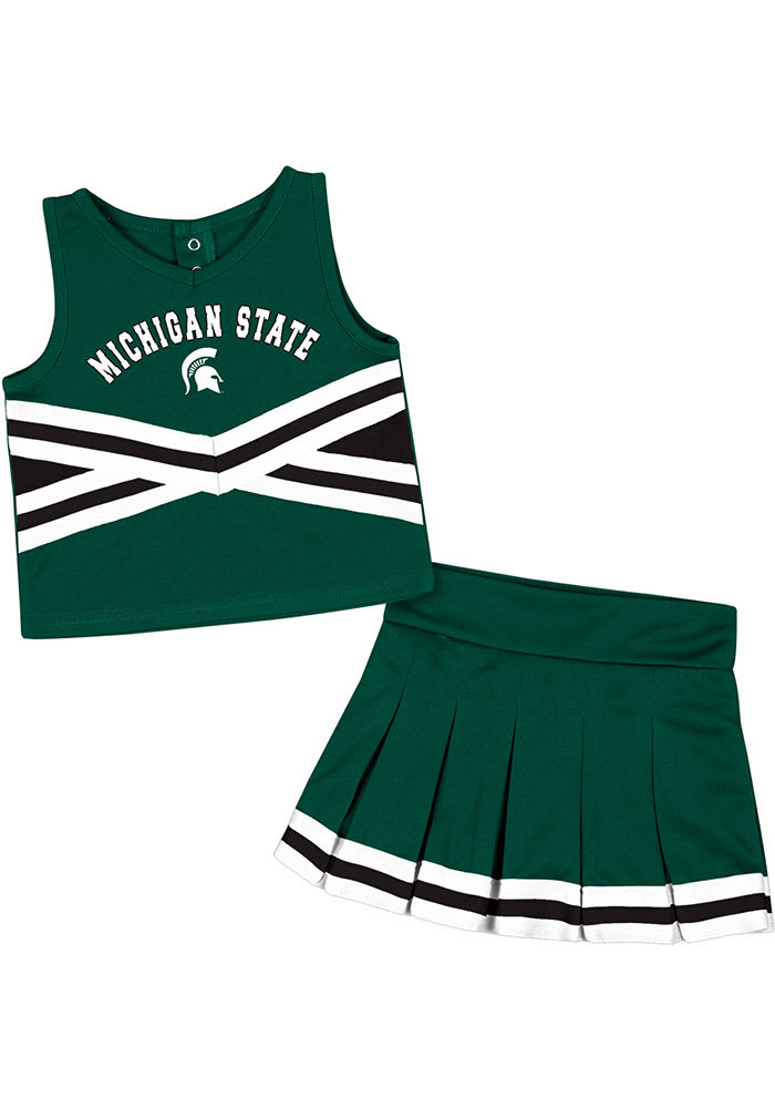 Outerstuff NCAA Michigan State One Piece Toddler Girl Cheer Dress with Diaper Cover 