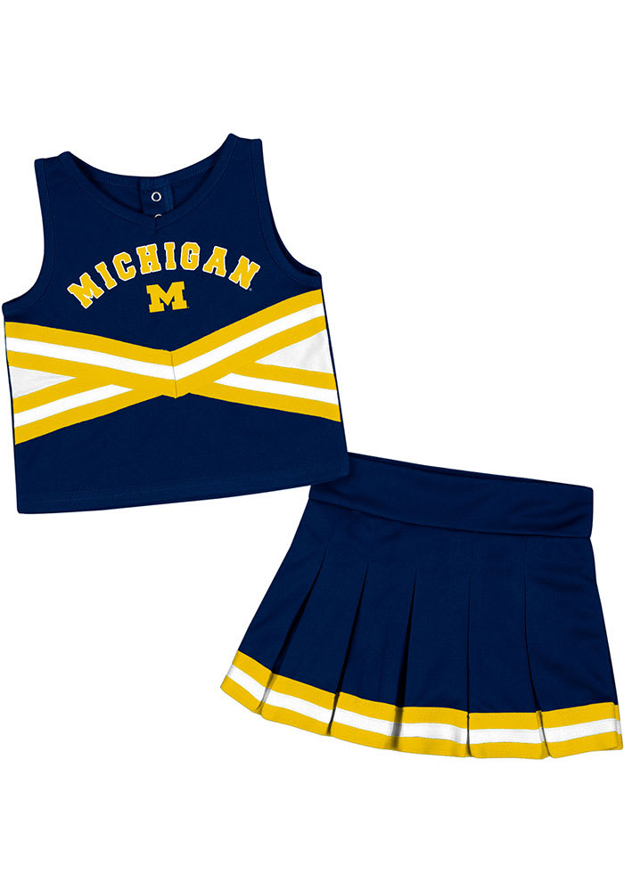 Colosseum Michigan Wolverines Toddler Girls Navy Blue Carousel Sets Cheer
