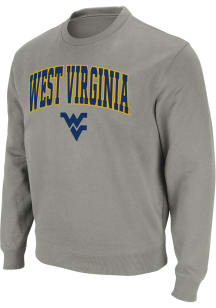 Colosseum West Virginia Mountaineers Mens Grey ARCH LOGO Long Sleeve Crew Sweatshirt