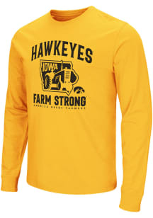 Colosseum Iowa Hawkeyes Gold America Needs Farmers Long Sleeve T Shirt