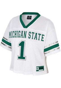 Michigan State Spartans Womens Colosseum Gliding Here Fashion Football Jersey - White