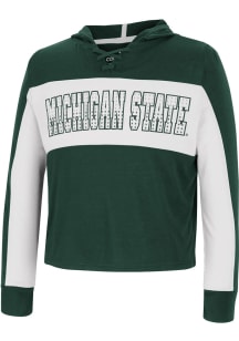 Colosseum Michigan State Spartans Girls Green Galooks Long Sleeve Hooded Sweatshirt