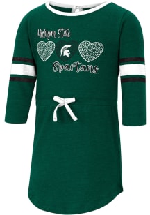 Colosseum Michigan State Spartans Toddler Girls Green Poppins Short Sleeve Dresses