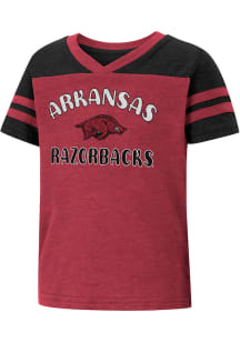 Colosseum Arkansas Razorbacks Toddler Girls Cardinal Piecrust Promise Short Sleeve T-Shirt