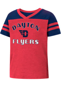 Colosseum Dayton Flyers Toddler Girls Red Piecrust Promise Short Sleeve T-Shirt