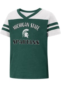 Colosseum Michigan State Spartans Toddler Girls Green Piecrust Promise Short Sleeve T-Shirt