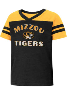 Colosseum Missouri Tigers Toddler Girls Black Piecrust Promise Short Sleeve T-Shirt