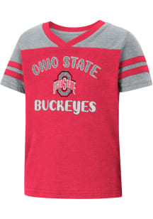 Toddler Girls Ohio State Buckeyes Red Colosseum Piecrust Promise Short Sleeve T-Shirt