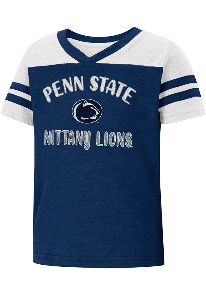 Colosseum Penn State Nittany Lions Toddler Girls Navy Blue Piecrust Promise Short Sleeve T-Shirt