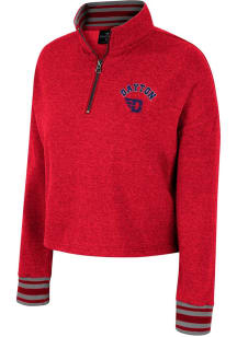 Colosseum Dayton Flyers Womens Red Lovely 1/4 Zip Pullover