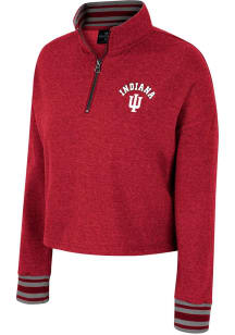 Colosseum Indiana Hoosiers Womens Cardinal Lovely 1/4 Zip Pullover