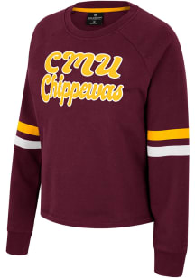 Colosseum Central Michigan Chippewas Womens Maroon Talent Competition Crew Sweatshirt