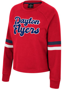 Colosseum Dayton Flyers Womens Red Talent Competition Crew Sweatshirt