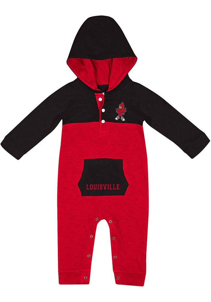 Colosseum Louisville Cardinals Baby Red Knobby Fun Long Sleeve One Piece, Red, 95% Polyester / 5% Cotton, Size 6M, Rally House