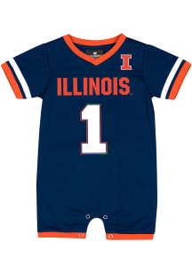 Colosseum Illinois Fighting Illini Baby Navy Blue Magical Jersey Short Sleeve One Piece