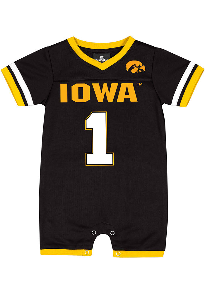 Colosseum Iowa Hawkeyes Baby Black Magical Jersey Short Sleeve One Piece