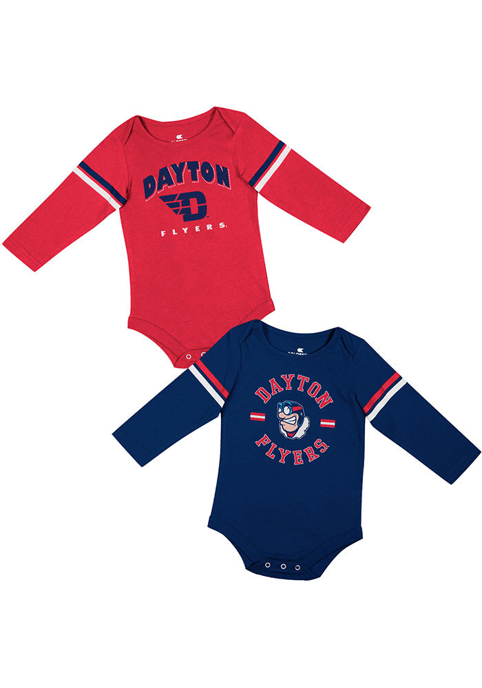 Colosseum Dayton Flyers Baby Red Ad 2PK LS One Piece