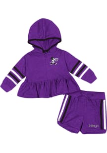Colosseum K-State Wildcats Infant Girls Purple Spoonful Set Top and Bottom