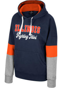 Colosseum Illinois Fighting Illini Womens Navy Blue Hart Hooded Sweatshirt