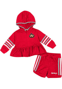 Colosseum Ohio State Buckeyes Infant Girls Red Spoonful Set Top and Bottom