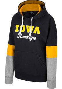 Womens Iowa Hawkeyes Black Colosseum Hart Hooded Sweatshirt