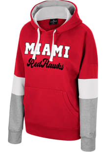 Colosseum Miami RedHawks Womens Red Hart Hooded Sweatshirt
