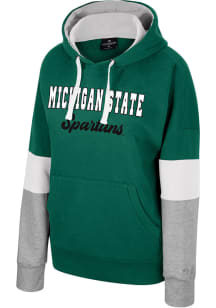 Colosseum Michigan State Spartans Womens Green Hart Hooded Sweatshirt