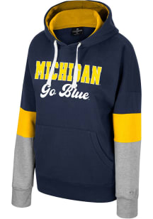 Colosseum Michigan Wolverines Womens Navy Blue Hart Hooded Sweatshirt