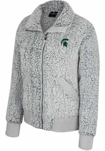 Colosseum Michigan State Spartans Womens Grey You Want to Hug Me Sherpa Light Weight Jacket